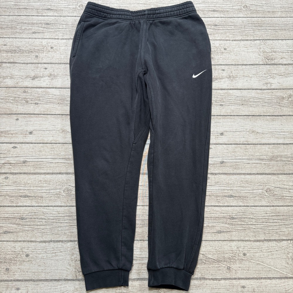 Nike Sweatpants Men's XL Black Fleece Swoosh Tapered Athletic Workout Sportswear